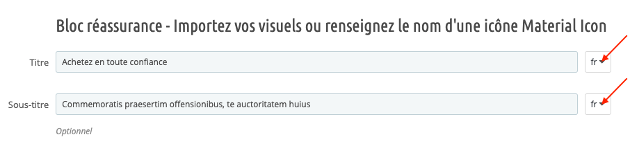 Bloc Réassurance Titre Sous Titre