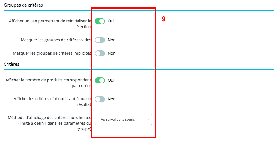 critères copie