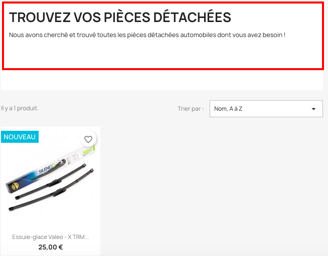 description résultats
