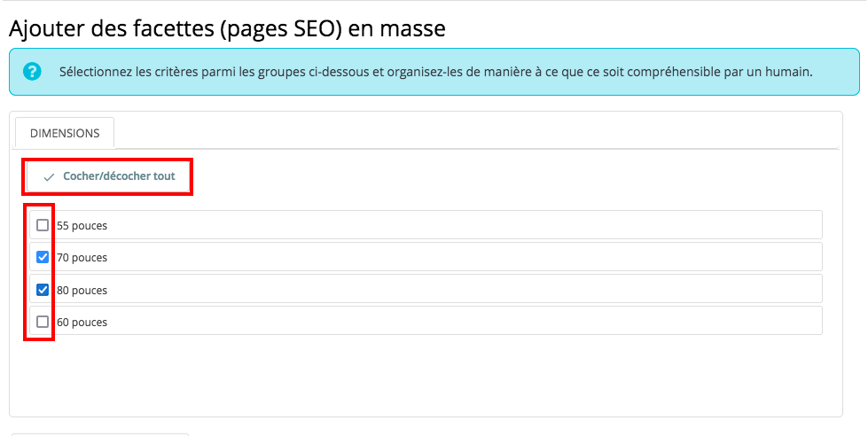 facettes seo en masse copie