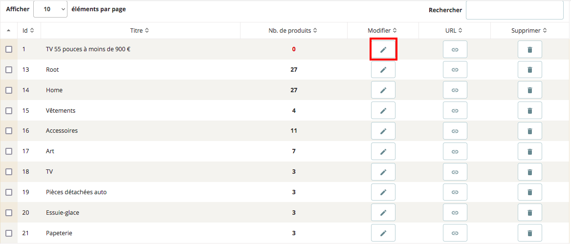 modifier facette masse copie