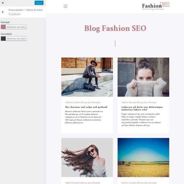 Fashion Blog Options Couleurs