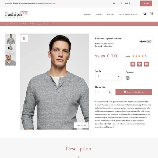 Fashion Seo Produit
